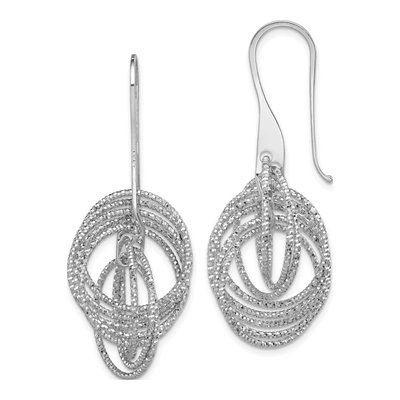 Sterling Silver Intertwined Circles Dangle Earrings