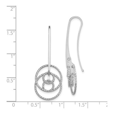 Sterling Silver Diamond-Cut Circle Threader Earrings – view 5