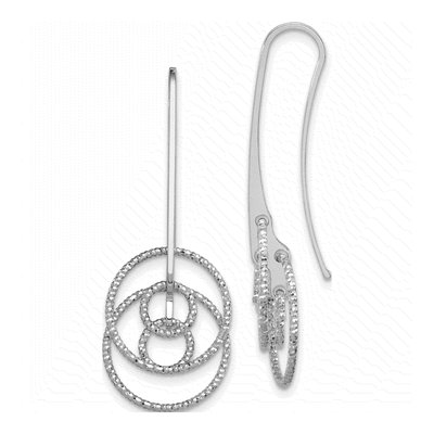 Sterling Silver Diamond-Cut Circle Threader Earrings