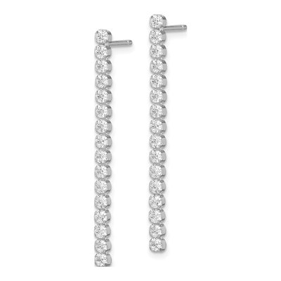 Sterling Silver CZ Dangle Earrings – view 3