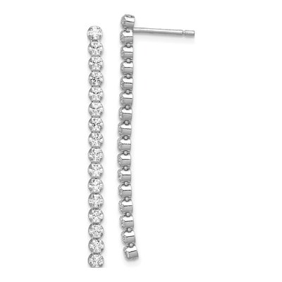 Sterling Silver CZ Dangle Earrings
