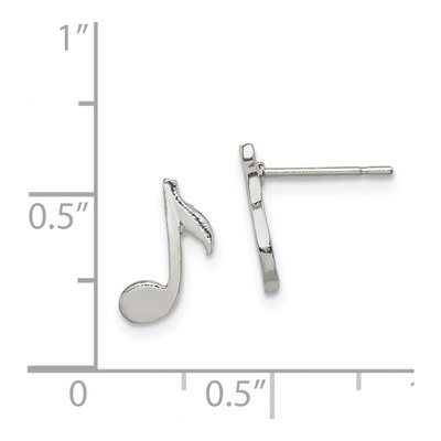 Sterling Silver Musical Note Mini Stud Earrings – view 5
