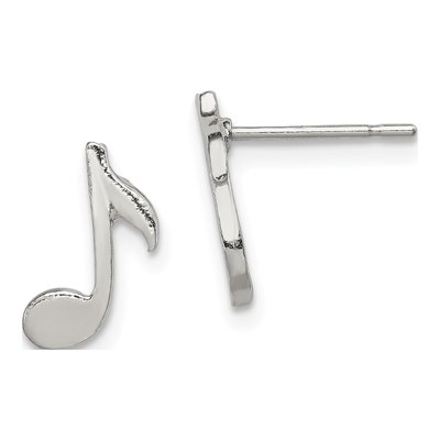 Sterling Silver Musical Note Mini Stud Earrings