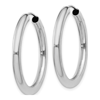 Sterling Silver 30mm Endless Tube Hoop Earrings – view 3