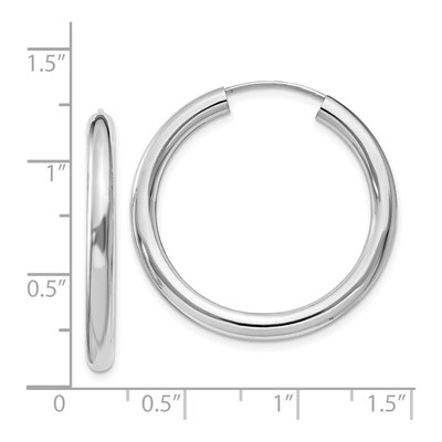 Sterling Silver 30mm Endless Tube Hoop Earrings – view 5