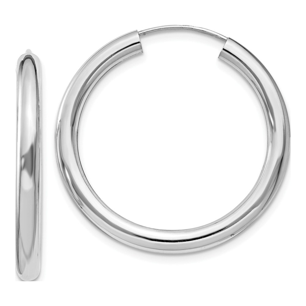Sterling Silver Endless Tube Hoop Earrings, 30mm