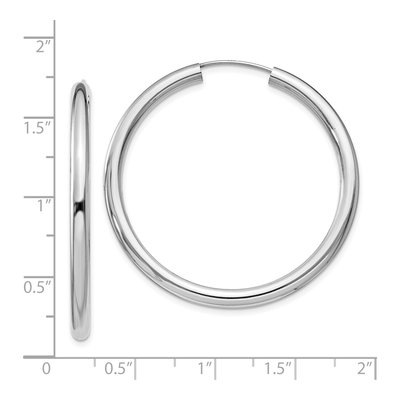 Sterling Silver Endless Hoop Earrings, 40mm – view 5