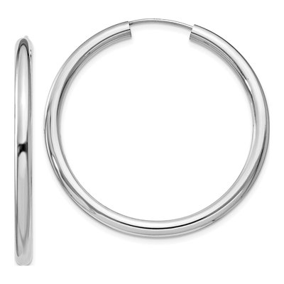 Sterling Silver 40mm Endless Hoop Earrings