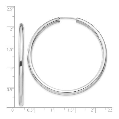 Sterling Silver Endless Tube Hoop Earrings, 50mm – view 5