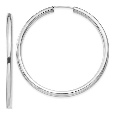 Sterling Silver 50mm Endless Tube Hoop Earrings