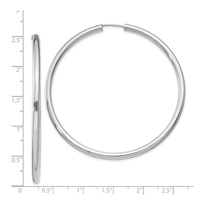 Sterling Silver 60mm Endless Tube Hoop Earrings – view 5