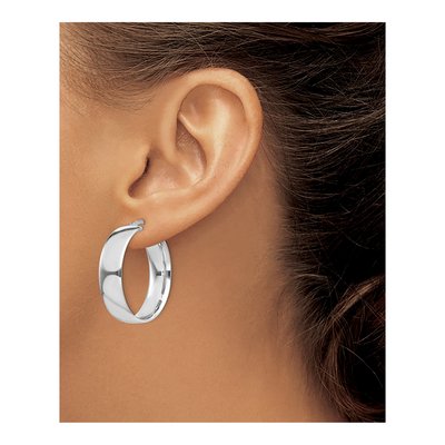 Sterling Silver 30mm Hoop Earrings – view 4