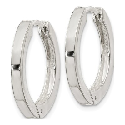 Sterling Silver 20mm Huggie Hoop Earrings – view 3
