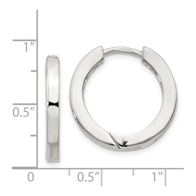 Sterling Silver 20mm Huggie Hoop Earrings – view 5
