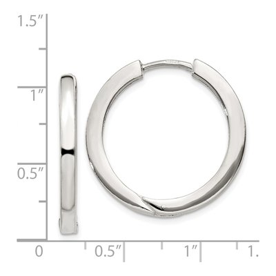 Sterling Silver 25mm Huggie Hoop Earrings – view 5