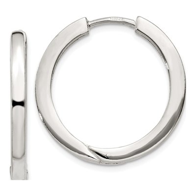 Sterling Silver 25mm Huggie Hoop Earrings