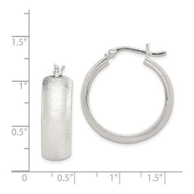 Sterling Silver 25mm Laser-Cut Hoop Earrings – view 5