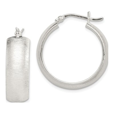 Sterling Silver 25mm Laser-Cut Hoop Earrings