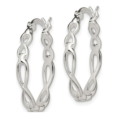 Sterling Silver 24mm Infinity Hoop Earrings – view 3
