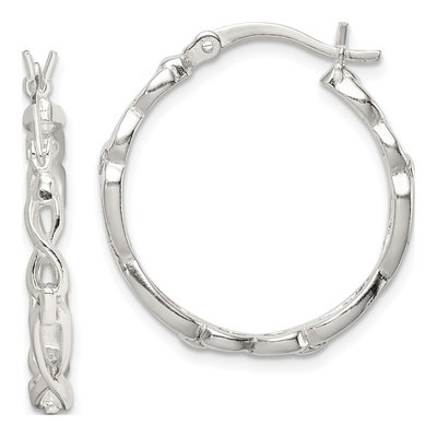 Sterling Silver 24mm Infinity Hoop Earrings