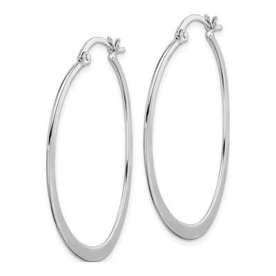 Sterling Silver 41mm Oval Hoop Earrings – view 3