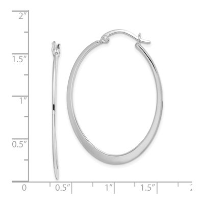 Sterling Silver 41mm Oval Hoop Earrings – view 5