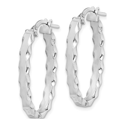 Sterling Silver Oval Hoop Earrings – view 3