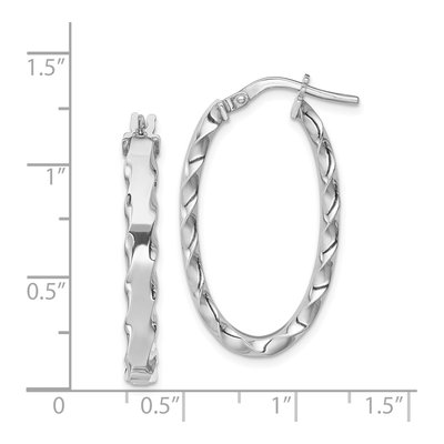 Sterling Silver Oval Hoop Earrings – view 5