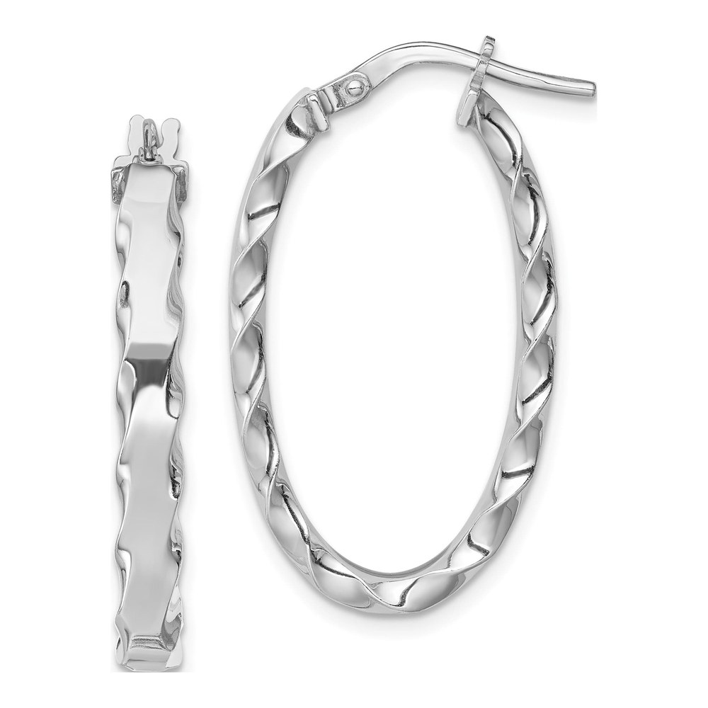 Sterling Silver Oval Hoop Earrings