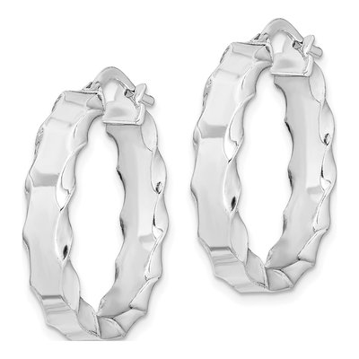 Sterling Silver 25mm Hoop Earrings – view 3