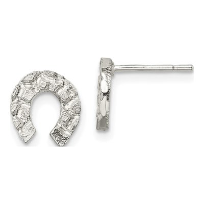 Sterling Silver Horseshoe Mini Stud Earrings