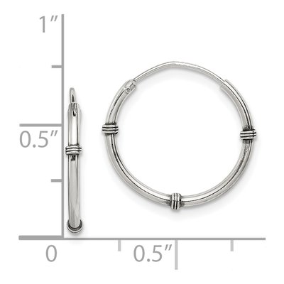 Sterling Silver 18mm Antiqued Endless Hoop Earrings – view 5