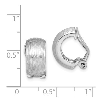 Sterling Silver 16mm Non-Pierced Diamond-Cut Hoop Earrings – view 5