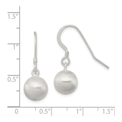Sterling Silver Laser-Cut Ball Shepherd Hook Dangle Earrings – view 5