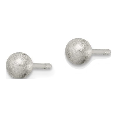 Sterling Silver Laser-Cut Ball Stud Earrings – view 3