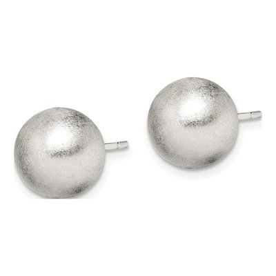 Sterling Silver Laser-Cut Ball Stud Earrings – view 3