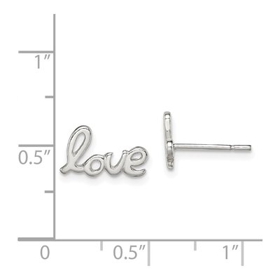 Sterling Silver Love Stud Earrings – view 5