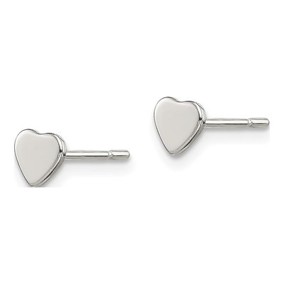 Sterling Silver Heart Stud Earrings – view 3