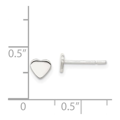 Sterling Silver Heart Stud Earrings – view 5