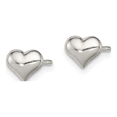 Sterling Silver Heart Stud Earrings – view 3