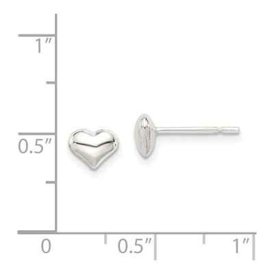 Sterling Silver Heart Stud Earrings – view 5