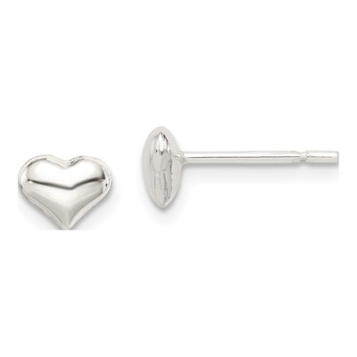 Sterling Silver Heart Stud Earrings