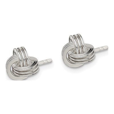 Sterling Silver Love Knot Stud Earrings – view 3