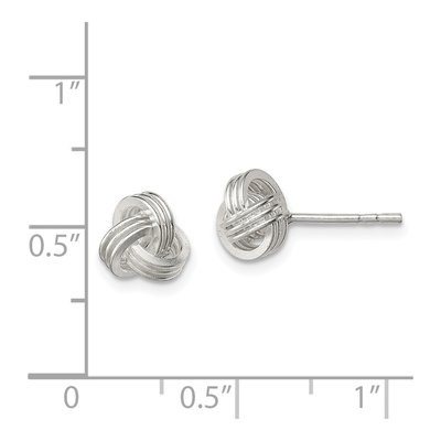 Sterling Silver Love Knot Stud Earrings – view 5