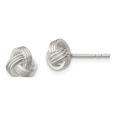 Sterling Silver Love Knot Stud Earrings