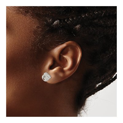 Sterling Silver Knot Button Stud Earrings – view 4