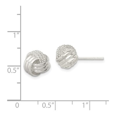 Sterling Silver Knot Button Stud Earrings – view 5