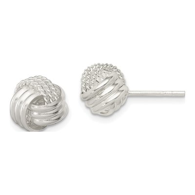 Sterling Silver Knot Button Stud Earrings