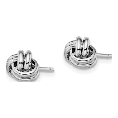 Sterling Silver Double Knot Stud Earrings – view 3
