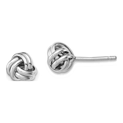 Sterling Silver Double Knot Stud Earrings